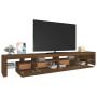 Mueble de TV con luces LED marrón roble 260x36,5x40 cm de vidaXL, Muebles TV - Ref: Foro24-3152785, Precio: 180,02 €, Descuen...