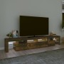 TV cabinet with LED lights smoked oak color 230x36.5x40 cm by vidaXL, TV Furniture - Ref: Foro24-3152791, Price: 161,20 €, Di...