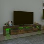 TV cabinet with LED lights smoked oak color 230x36.5x40 cm by vidaXL, TV Furniture - Ref: Foro24-3152791, Price: 161,20 €, Di...