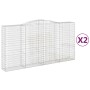 Gabion baskets 2 pcs arc shape iron 400x50x200/220 cm by vidaXL, Pots and planters - Ref: Foro24-3147061, Price: 513,26 €, Di...