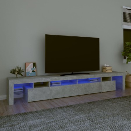 Mueble de TV con luces LED gris hormigón 260x36,5x40 cm de vidaXL, Muebles TV - Ref: Foro24-3152781, Precio: 163,01 €, Descue...