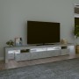 Mueble de TV con luces LED gris hormigón 260x36,5x40 cm de vidaXL, Muebles TV - Ref: Foro24-3152781, Precio: 163,01 €, Descue...