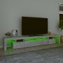 Mueble de TV con luces LED gris hormigón 260x36,5x40 cm de vidaXL, Muebles TV - Ref: Foro24-3152781, Precio: 163,01 €, Descue...