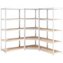 Shelving 5 levels 3 units steel plywood silver by vidaXL, Industrial shelving - Ref: Foro24-3154192, Price: 168,55 €, Discoun...