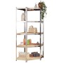 Shelving 5 levels 3 units steel plywood silver by vidaXL, Industrial shelving - Ref: Foro24-3154192, Price: 168,55 €, Discoun...