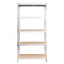 Shelving 5 levels 3 units steel plywood silver by vidaXL, Industrial shelving - Ref: Foro24-3154192, Price: 168,55 €, Discoun...