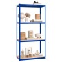 Shelving 4 levels 3 units steel and blue plywood by vidaXL, Industrial shelving - Ref: Foro24-3154148, Price: 127,86 €, Disco...