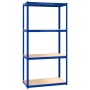 Shelving 4 levels 3 units steel and blue plywood by vidaXL, Industrial shelving - Ref: Foro24-3154148, Price: 127,86 €, Disco...