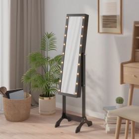 Espejo de pie con LED negro 34x37x146 cm de vidaXL, Espejos - Ref: Foro24-351767, Precio: 117,14 €, Descuento: %