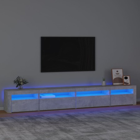 Mueble de TV con luces LED gris hormigón 270x35x40 cm de vidaXL, Muebles TV - Ref: Foro24-3152749, Precio: 168,61 €, Descuent...