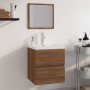 Set de muebles de baño madera contrachapada marrón roble de vidaXL, Muebles de baño - Ref: Foro24-3152866, Precio: 158,99 €, ...