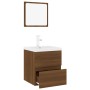 Set de muebles de baño madera contrachapada marrón roble de vidaXL, Muebles de baño - Ref: Foro24-3152866, Precio: 158,99 €, ...