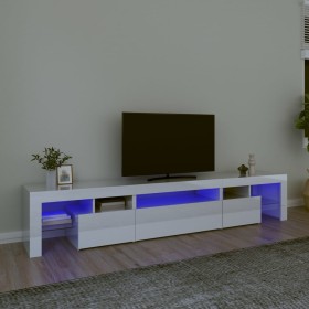 Mueble de TV con luces LED blanco brillante 215x36,5x40 cm de vidaXL, Muebles TV - Ref: Foro24-3152798, Precio: 200,81 €, Des...