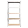 5-level shelf, 3 units, steel, plywood, silver by vidaXL, Industrial shelving - Ref: Foro24-3154180, Price: 164,72 €, Discoun...