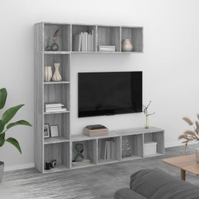 Shelving/TV cabinet set 3 pieces Sonoma gray 180x30x180 cm by vidaXL, Bookcases and shelves - Ref: Foro24-3152714, Price: 181...