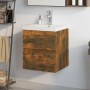 Mueble de baño con lavabo madera de ingeniería roble ahumado de vidaXL, Tocadores de baño - Ref: Foro24-3152861, Precio: 151,...