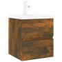 Mueble de baño con lavabo madera de ingeniería roble ahumado de vidaXL, Tocadores de baño - Ref: Foro24-3152861, Precio: 151,...