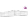 Gabion baskets 8 pcs arch shape iron 400x30x60/80 cm by vidaXL, Pots and planters - Ref: Foro24-3146846, Price: 770,32 €, Dis...