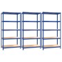 5-level shelf, 3 units, steel and plywood in blue color. by vidaXL, Industrial shelving - Ref: Foro24-3154175, Price: 153,99 ...