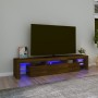 TV cabinet with LED lights oak brown 200x36.5x40 cm by vidaXL, TV Furniture - Ref: Foro24-3152817, Price: 150,66 €, Discount: %