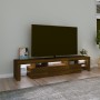 TV cabinet with LED lights oak brown 200x36.5x40 cm by vidaXL, TV Furniture - Ref: Foro24-3152817, Price: 150,66 €, Discount: %