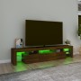 TV cabinet with LED lights oak brown 200x36.5x40 cm by vidaXL, TV Furniture - Ref: Foro24-3152817, Price: 150,66 €, Discount: %