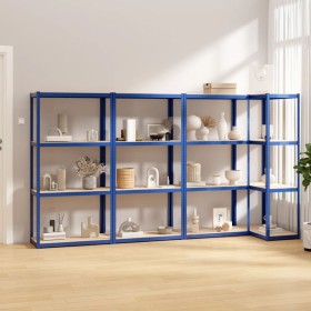 4-level shelf, 4 units, steel and plywood in blue color. by vidaXL, Industrial shelving - Ref: Foro24-3154140, Price: 146,99 ...