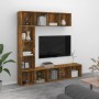 Set de estanteria/mueble TV 3 pzas roble ahumado 180x30x180 cm de vidaXL, Librerías y estanterías - Ref: Foro24-3152713, Prec...