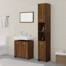 3-piece bathroom furniture set in brown oak plywood by vidaXL, Bathroom furniture - Ref: Foro24-3152718, Price: 131,99 €, Dis...