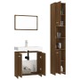 Set de muebles baño 3 pzas madera contrachapada roble marrón de vidaXL, Muebles de baño - Ref: Foro24-3152718, Precio: 131,70...