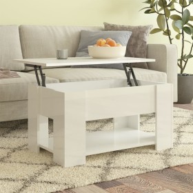 Glossy white plywood coffee table 79x49x41 cm by vidaXL, Coffee table - Ref: Foro24-809716, Price: 77,55 €, Discount: %