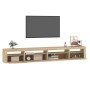 TV stand with LED lights Sonoma oak 270x35x40 cm by vidaXL, TV Furniture - Ref: Foro24-3152748, Price: 165,79 €, Discount: %