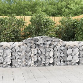 Gabion baskets 4 pcs arc shape iron 300x50x80/100 cm by vidaXL, Pots and planters - Ref: Foro24-3146685, Price: 452,58 €, Dis...