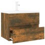 Mueble de baño con lavabo madera contrachapada roble ahumado de vidaXL, Tocadores de baño - Ref: Foro24-3152870, Precio: 195,...