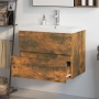 Mueble de baño con lavabo madera contrachapada roble ahumado de vidaXL, Tocadores de baño - Ref: Foro24-3152870, Precio: 195,...