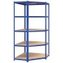 Shelving 5 levels 3 units steel and blue plywood by vidaXL, Industrial shelving - Ref: Foro24-3154184, Price: 176,99 €, Disco...