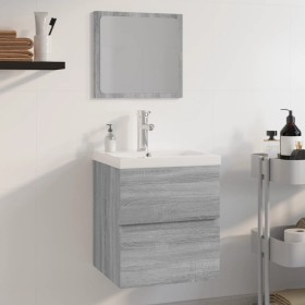 Sonoma gray plywood bathroom furniture set by vidaXL, Bathroom furniture - Ref: Foro24-3152865, Price: 158,09 €, Discount: %