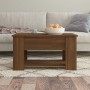 Mesa de centro madera contrachapada roble marrón 79x49x41 cm de vidaXL, Mesas de centro - Ref: Foro24-819277, Precio: 76,45 €...