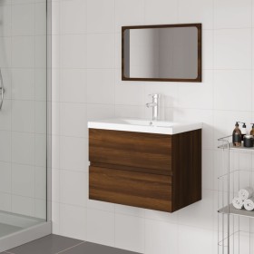 Badezimmermöbel-Set aus Sperrholz in Eichenbraun von vidaXL, Badezimmermöbel - Ref: Foro24-3152875, Preis: 204,77 €, Rabatt: %