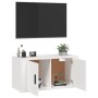 White wall TV cabinet 80x34.5x40 cm by vidaXL, TV Furniture - Ref: Foro24-816624, Price: 51,99 €, Discount: %