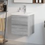 Sonoma gray plywood bathroom cabinet with sink by vidaXL, bathroom vanities - Ref: Foro24-3152862, Price: 161,43 €, Discount: %