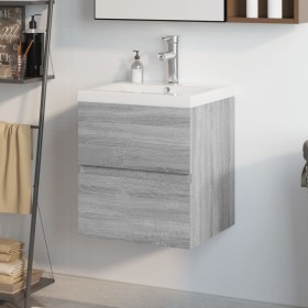 Sonoma gray plywood bathroom cabinet with sink by vidaXL, bathroom vanities - Ref: Foro24-3152862, Price: 165,67 €, Discount: %