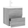 Mueble de baño con lavabo madera contrachapada gris Sonoma de vidaXL, Tocadores de baño - Ref: Foro24-3152862, Precio: 161,43...