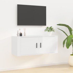 Glossy white wall TV cabinet 100x34.5x40 cm by vidaXL, TV Furniture - Ref: Foro24-816634, Price: 70,91 €, Discount: %