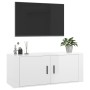 Glossy white wall TV cabinet 100x34.5x40 cm by vidaXL, TV Furniture - Ref: Foro24-816634, Price: 70,79 €, Discount: %