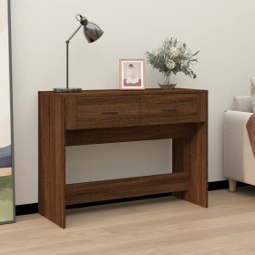 Brown oak plywood console table 100x39x75 cm by vidaXL, Tables - Ref: Foro24-816783, Price: 63,97 €, Discount: %