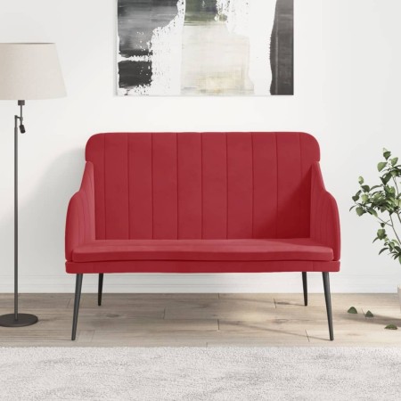 Red wine red velvet bench 110x76x80 cm by vidaXL, Banks - Ref: Foro24-351468, Price: 112,30 €, Discount: %