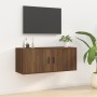 Mueble para TV de pared roble marrón 100x34,5x40 cm de vidaXL, Muebles TV - Ref: Foro24-816639, Precio: 79,99 €, Descuento: %