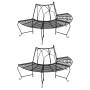 Semicircular garden bench 2 pcs black steel Ø159 by vidaXL, garden benches - Ref: Foro24-3095717, Price: 329,01 €, Discount: %