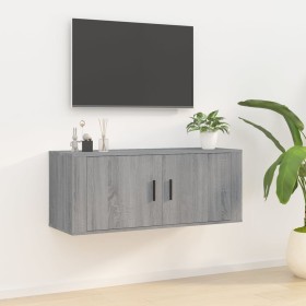 Sonoma gray wall-mounted TV cabinet 100x34.5x40 cm by vidaXL, TV Furniture - Ref: Foro24-816638, Price: 50,28 €, Discount: %